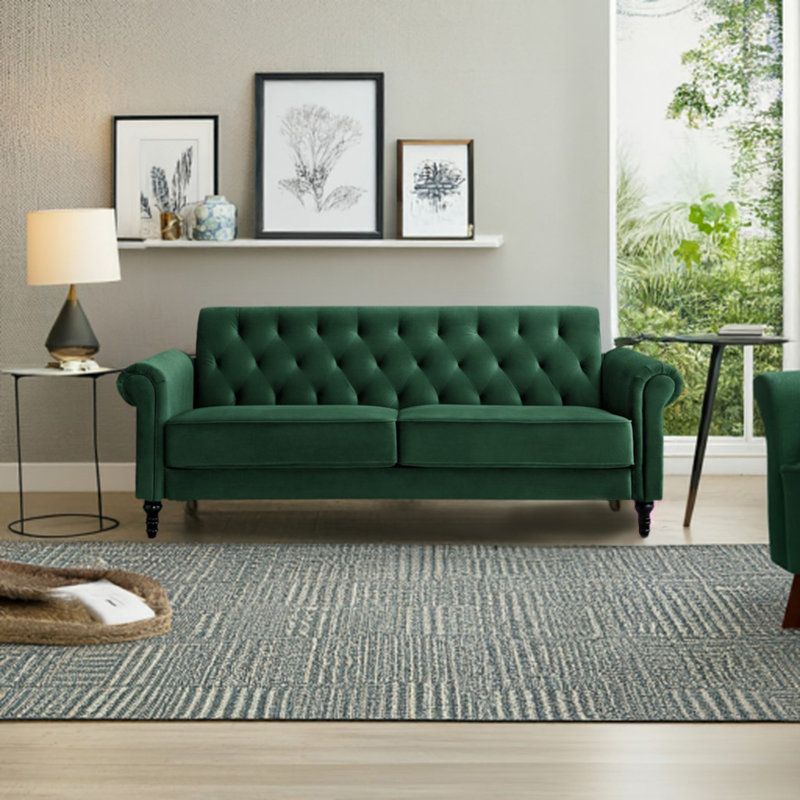 Three Posts Rainsburg 3-Seater Velvety Sofa — product photo