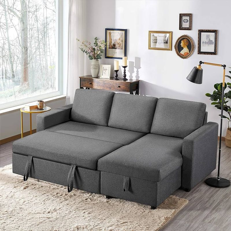 Yaheetech L-Shaped Sofa Bed with Storage Chaise — product photo